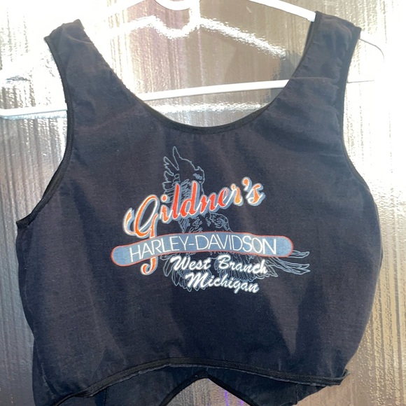 Harley Davidson button up crop tang top - Picture 1 of 2